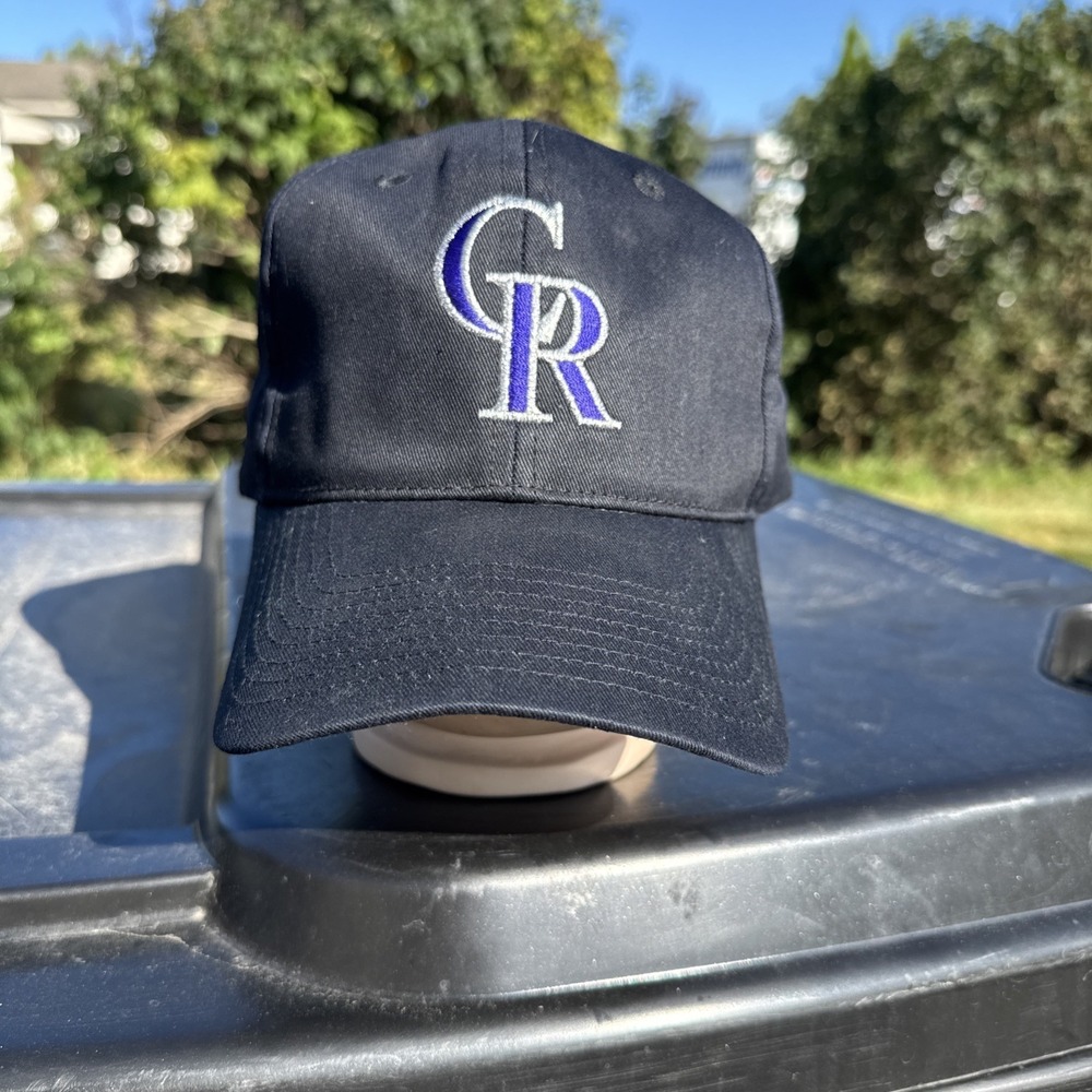 Vtg Twins Enterprise MLB Colorado Rockies Black Baseball Twill Snapback Hat 90s
